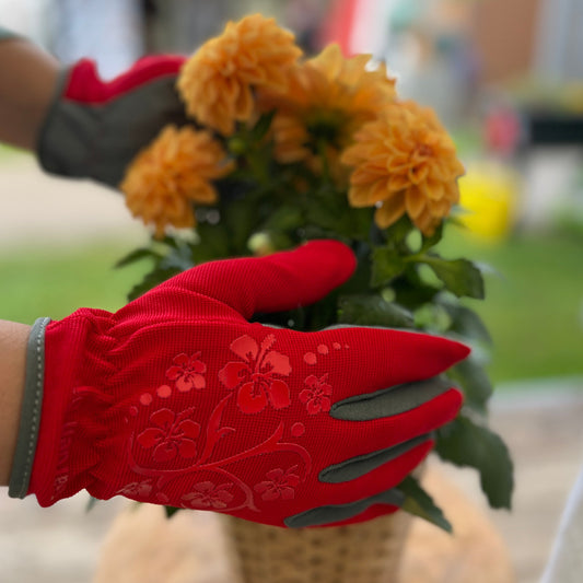 Garden Diva -Blütenrot- rote Gartenhandschuhe